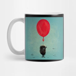 Cute little porcupine holding a red balloon - good idea? Mug